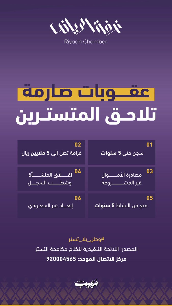 aziz1986sa's tweet photo. جهود توعوية مميزة من غرفة الرياض في نشر الوعي بنظام مكافحة التستر التجاري، من خلال سلسلة تصاميم توضح أبرز الجوانب، ومنها:

💰 المكافأة المالية للمبلّغين.
⚖️ العقوبات الصارمة بحق المتسترين.
📑 طرق إثبات جريمة التستر التجاري.
📞 دليل الإبلاغ عن المخالفات.
🛡️ ضوابط الحد من التستر التجاري.

مبادرات توعوية تسهم في رفع الوعي، وحماية الاقتصاد، وتعزيز المنافسة العادلة، ودعم مستهدفات