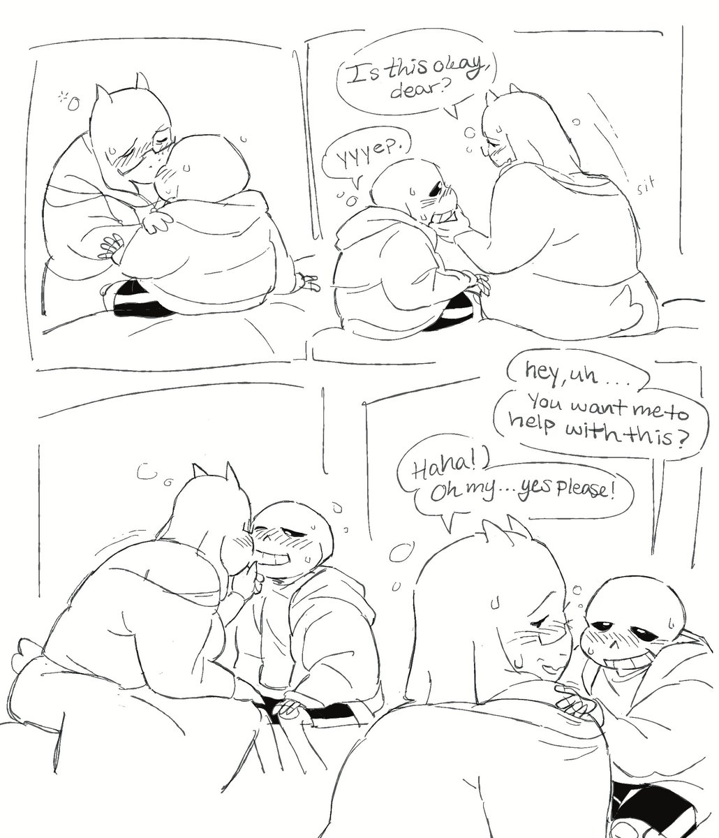 gardnprty's tweet photo. cw// suggestive 
post chapter 4 sans and toriel getting freeaky 💙💜 #deltarune
i am soriels biggest warrior https://t.co/iidBvPnHdh