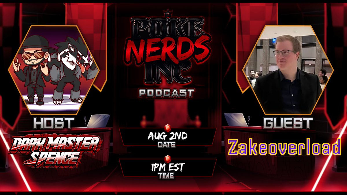 DarkMastrSpence's tweet photo. My fellow Poké NERDS! The next episode of the Poké NERDS Inc Podcast will premiere this Sunday at 1pm EST! My guest is Full Odds Shiny Hunter who likes to educate the masses on the lore of Pokémon and always has a good joke in mind. Let's welcome @Zakeoverload to the show! https://t.co/znkhbJNziv