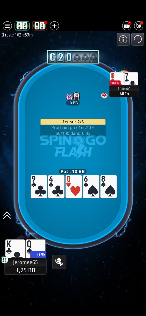 PerfectThaTank's tweet photo. @PokerStarsFR Fixer votre algorithme impossible de gagner un Expresso sérieux 2x dans la même partie https://t.co/zDchiziTXP