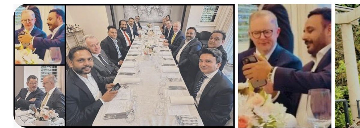 realRick_AUS's tweet photo. Anthony Albanese attended a dinner with a 25 year old Felix Lee, a Chinese man who gifted $1 million to Labor, his billionaire family is accused of tax evasion and funnelling money from china, 

He also attended a dinner in 2024 with a Indian international student kingpin and multi millionaire Rupinder Brar, his private college was de registered by federal authorities due to significant non compliance 

This is the company our prime minister keeps.

Daniel Andrews was also in attendance at both dinners.