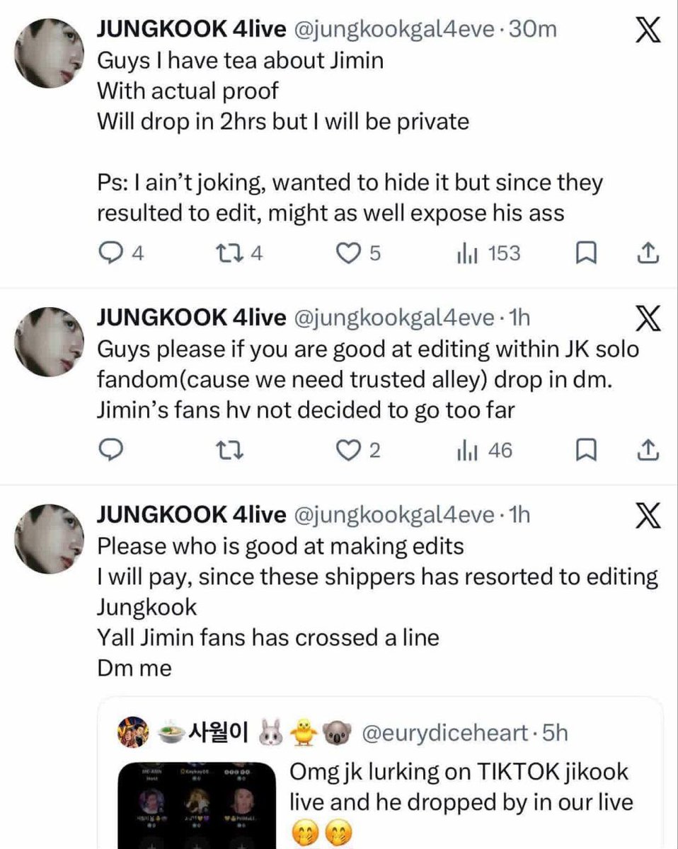 MssParkJM's tweet photo. Jajaja you are willing to PAY to edit the reality! You are pathetic! I just feel sorry for you 
#Jikook #Koomin #Jikookforever https://t.co/B47zGVPtLe