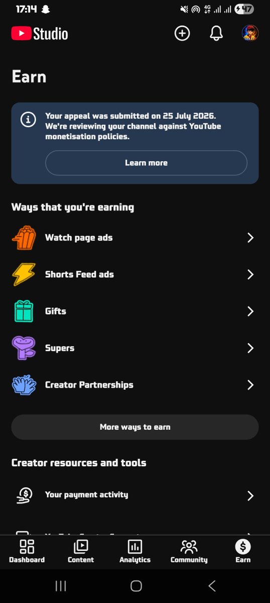 Alic3xh's tweet photo. @TeamYouTube Hello Team YouTube,
I submitted my monetization appeal on 25 July 2026, but I have not received any response yet. My YouTube Studio still shows that my appeal is under review.
Could you please check the status of my appeal and let me know if there is any update? https://t.co/BH6jHEAx52