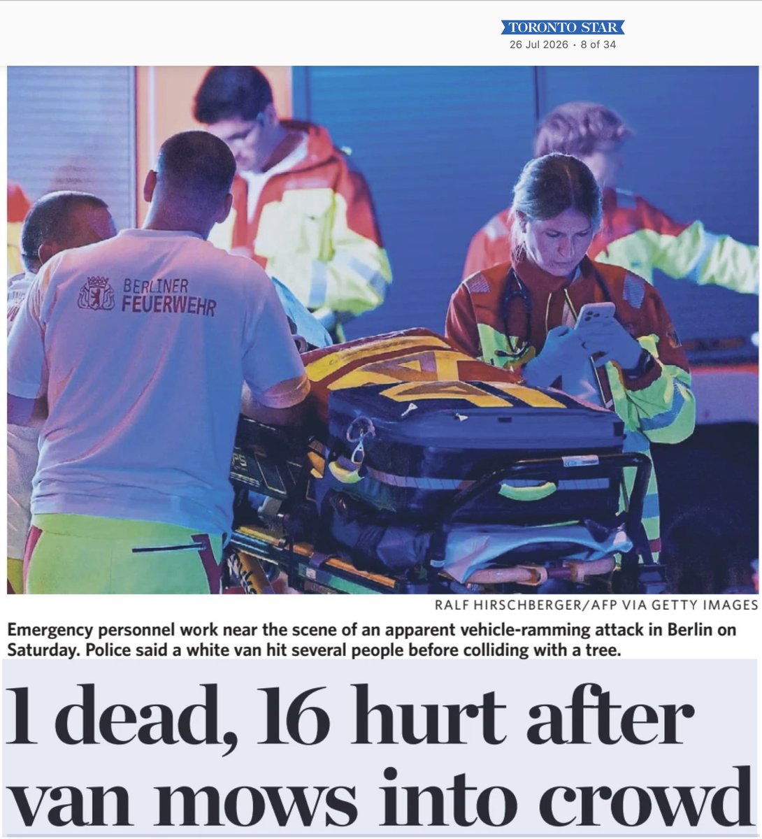HUDSONNAKAMURA's tweet photo. (credits TheStar) - 1 dead, 16 hurt after van mows into crowd https://t.co/jaZsnGU6S6 https://t.co/ABgOhoQaG1