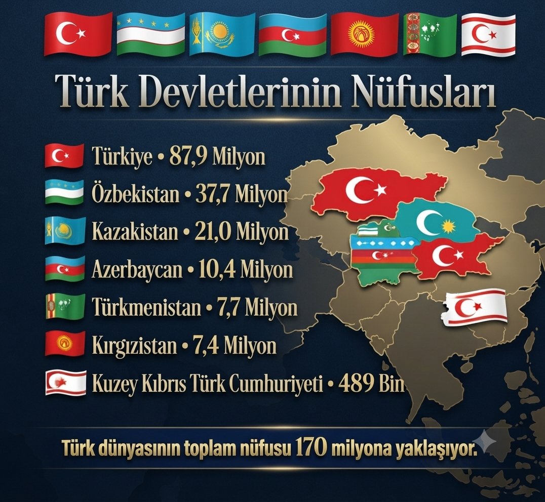 serkansen41's tweet photo. Türk dünyası neden birlik olamıyor? Tarihimize, kültürümüze ve dil bağlarımıza rağmen aramızdaki siyasi, ekonomik ve stratejik farklılıklar neden aşılamıyor? Güçlü bir gelecek için ayrışmak yerine iş birliğini, ortak aklı ve dayanışmayı ne zaman daha fazla öne çıkaracağız? 🇹🇷🌍 https://t.co/52Ov8AzPbC