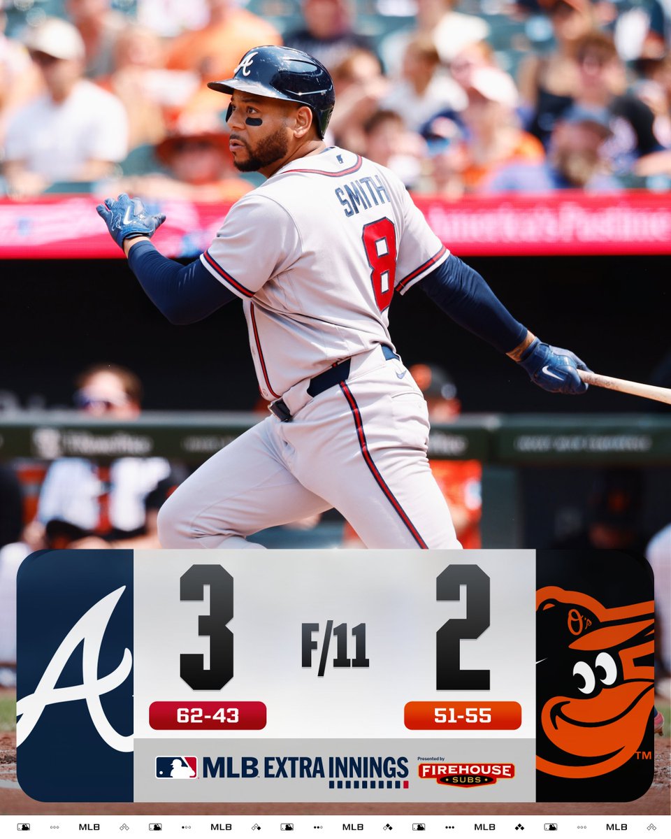 MLB's tweet photo. The @Braves hold on in extras to take the series!

(MLB x @FirehouseSubs) https://t.co/Bb606d8SpV