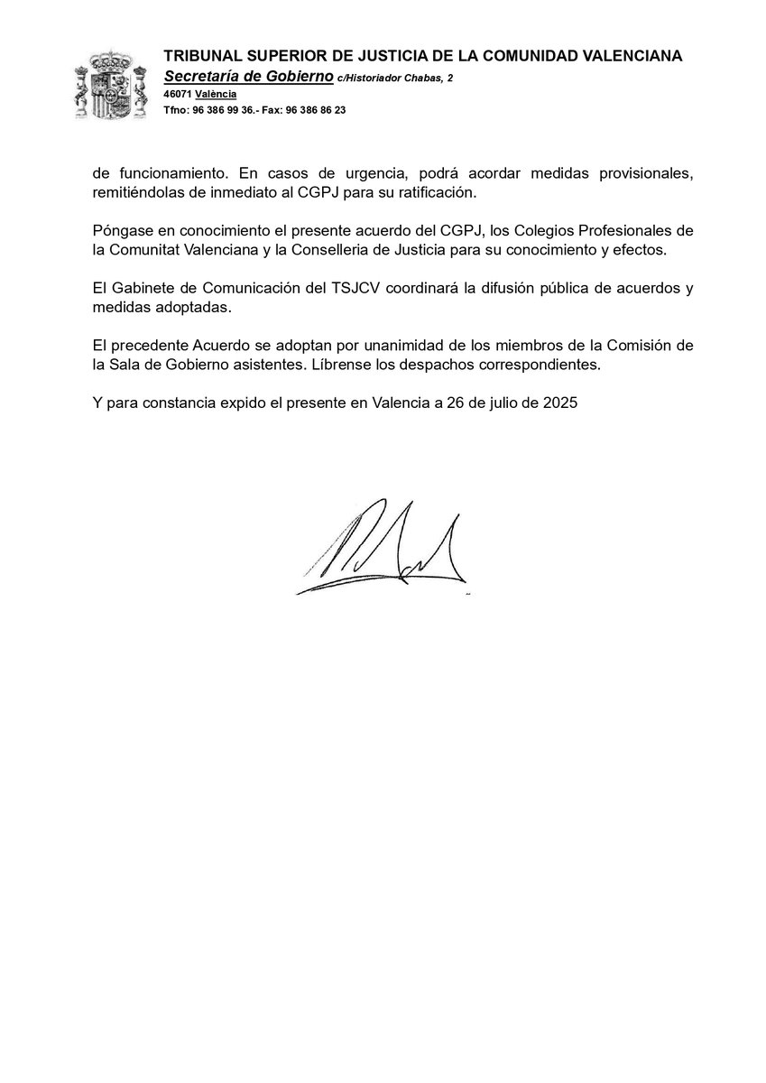 TSJCV's tweet photo. La Sala de Gobierno del @TSJCV, reunida este domingo de urgencia ante la evolución del incendio de #LaVallDUixó, que afecta a numerosos municipios de la provincia de #Castellón con evacuaciones y confinamientos, ha dictado el siguiente acuerdo https://t.co/fSW1XhpXKb