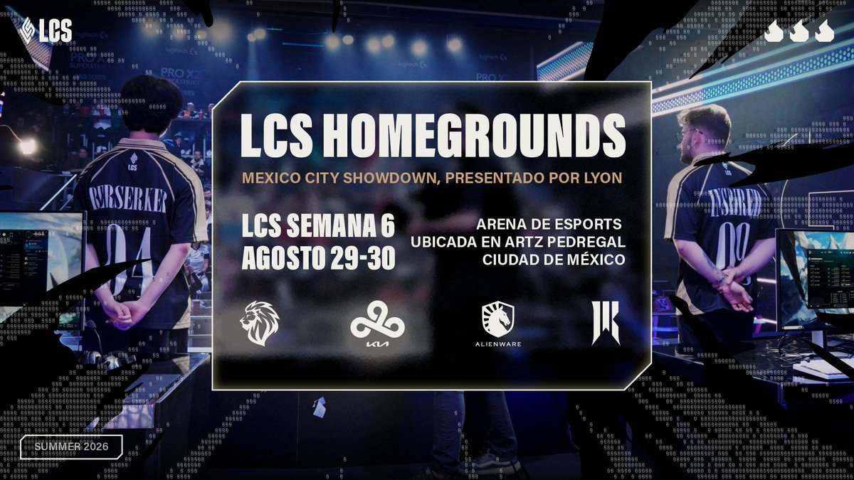 lolesportsla's tweet photo. ¡HOLA, MÉXICO! La #LCS llega a Artz Pedregal❤️‍🔥 Aparta de una vez las fechas porque nos vemos en agosto 29 y 30. https://t.co/D3CkGXLb3V
