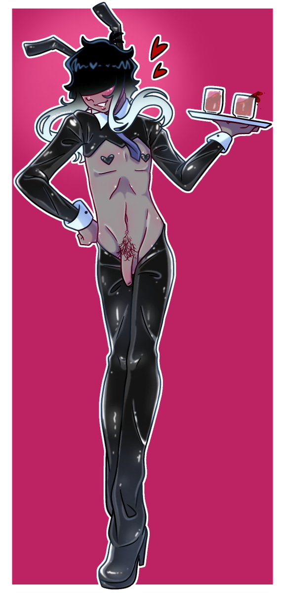 NSFWSnailDraws's tweet photo. as a bunny suit lover, I'm disappointed in myself for never drawing a reverse bunny suit so... here's HQ in a reverse bunny suit 🔥 #nsfwtwt #nsfwart https://t.co/w1VTRPC1ct