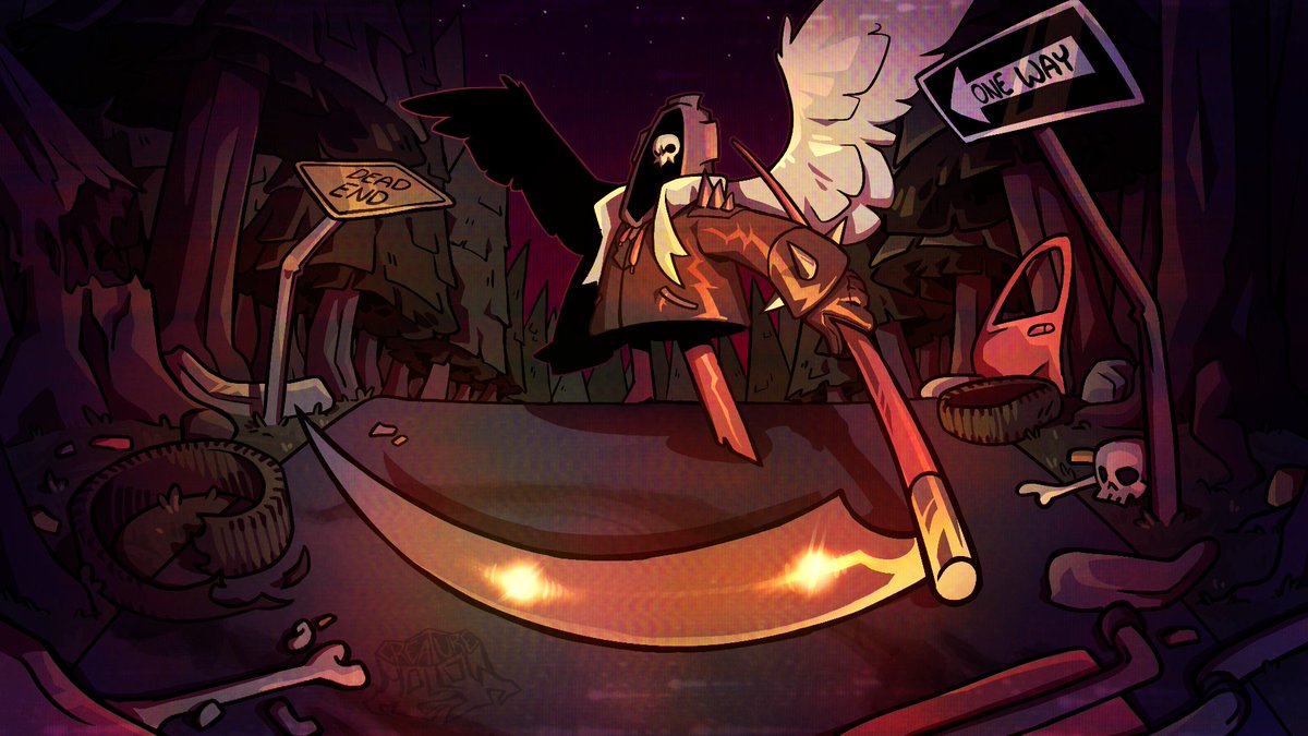 CreatureHollow's tweet photo. ART FIGHT ATTACK # 4🔍

This is for @/CajamaPat's Tom Stone! Very goofy looking reaper, big fan of his whole deal and silly little skull face. Also a fun excuse to experiment a little lol https://t.co/F7Gj8OVEZP