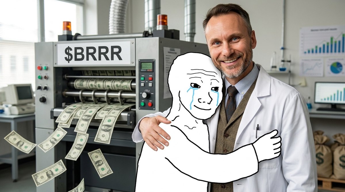 BRRR_Stable's tweet photo. After years of research, scientists finally found the cure for empty wallets:

Hold $BRRR and let the printer handle the rest. 🖨️💸
$FEFER $BRRR https://t.co/ZQxidDmN1a