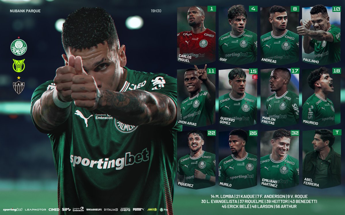 Palmeiras's tweet photo. ESTAMOS ESCALADOS! 📋

#EscalaçãoSEP #PALxCAM https://t.co/mqkLOatvMm