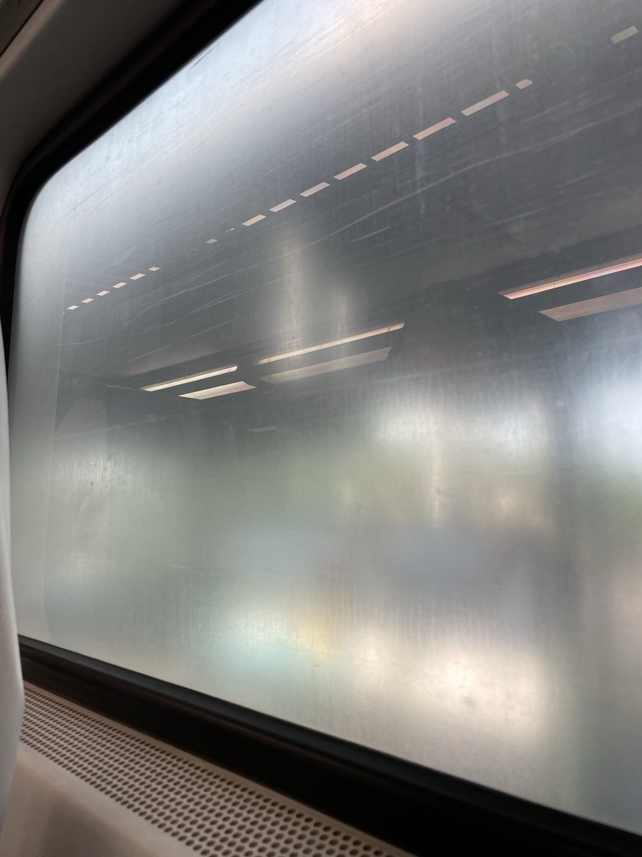 amansfield4941's tweet photo. @NJTRANSIT this is a disgrace. Fix your windows. I’ve got a 2 hour trip looking out this shit. Every window in every car is this way. https://t.co/yfgqmejnI5