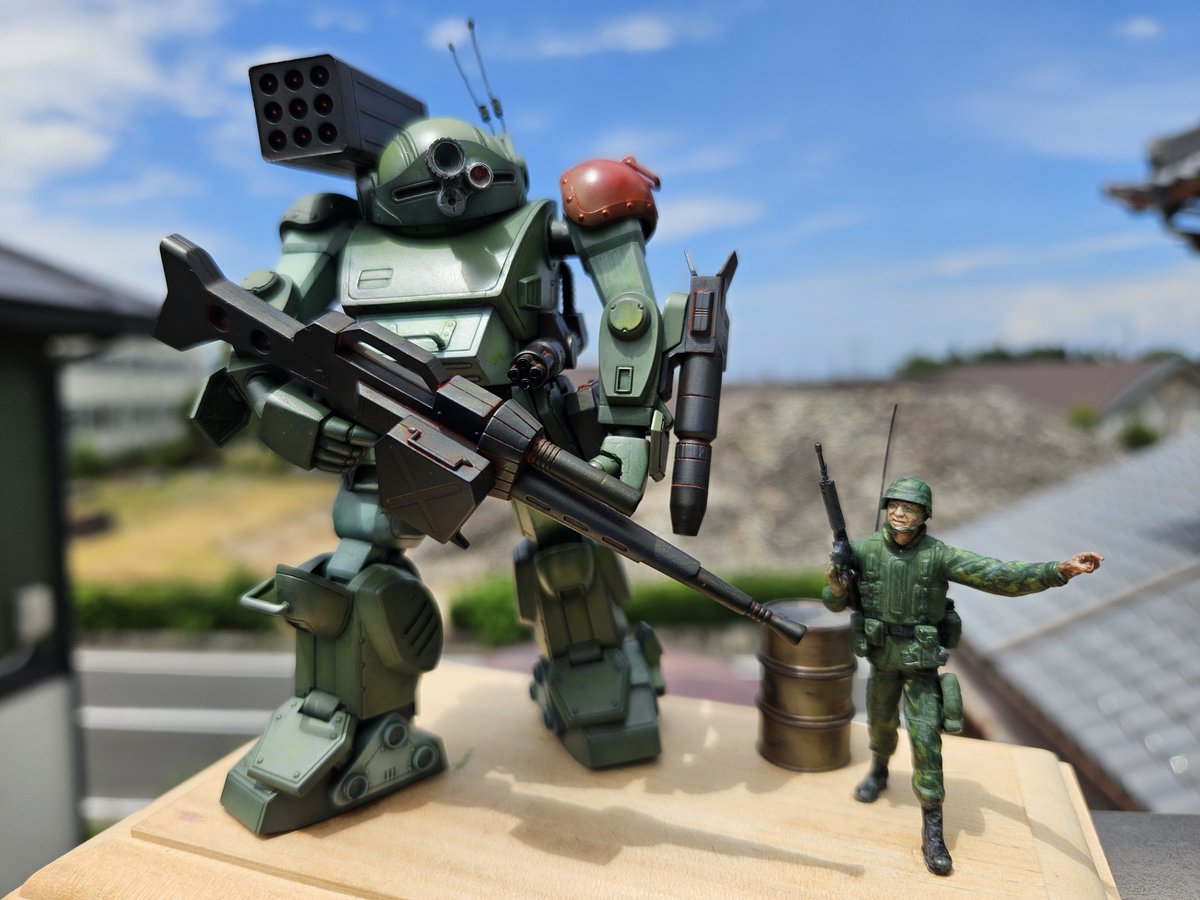 mumbo3330's tweet photo. #プラモデル
#ボトムズ
#レッドショルダー
久し��りに完成しました。
何色かのフィルタリングリキッドを使って、あれこれやってみましたよ https://t.co/FNW56TSc0s