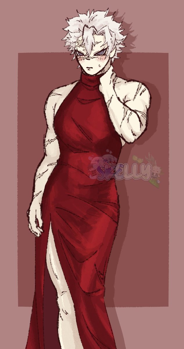 Hoshisukee_'s tweet photo. Sanemi in a dress from my TikTok post yeah…. #sanemishinazugawa #sanemi #kny https://t.co/Xf10IzD3BW