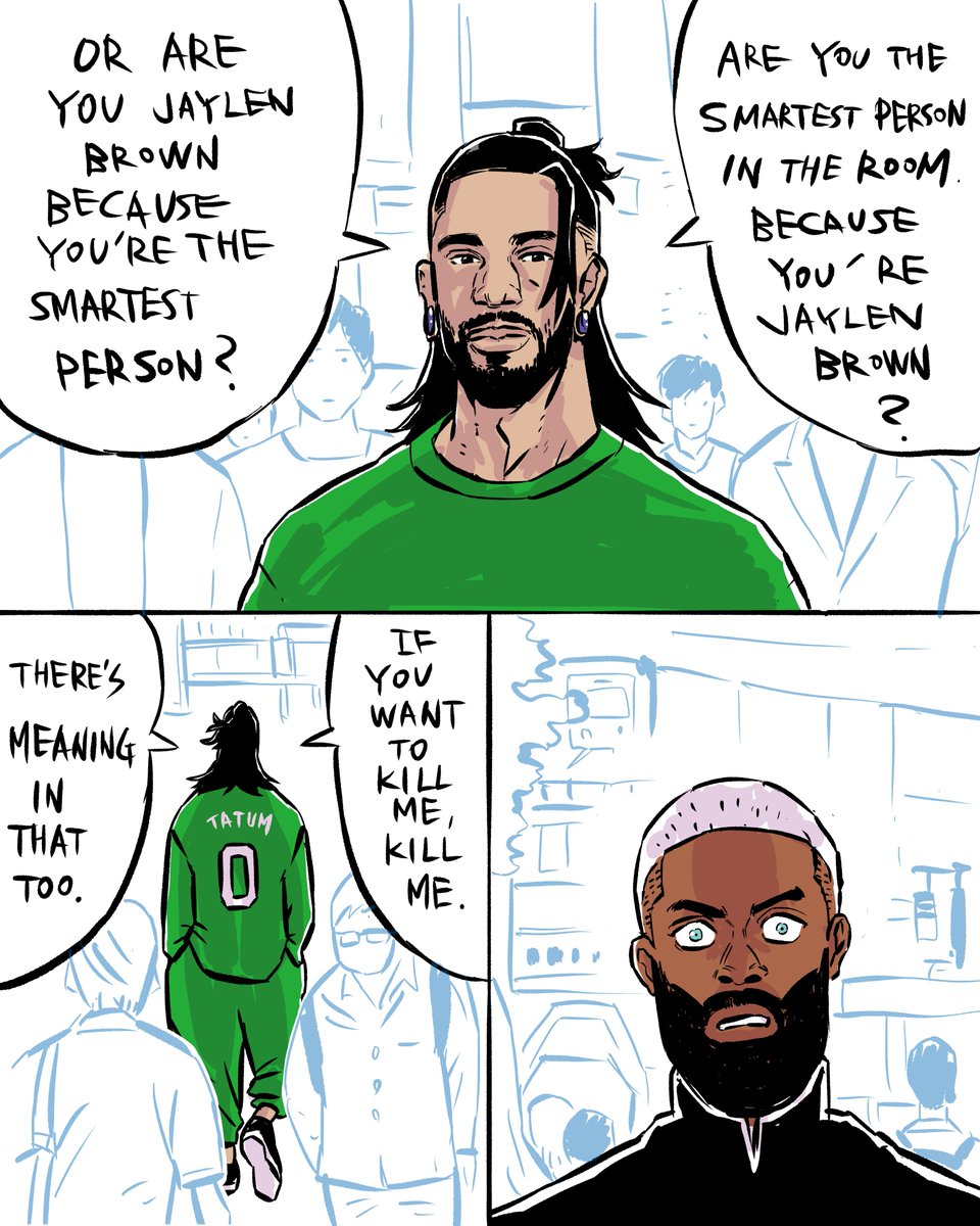 luckymong1's tweet photo. Jayson Tatum's last goodbye to Jaylen Brown. #celtics #76ers #JJK https://t.co/9ZsUtgiO2e