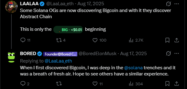 TobiasJochike's tweet photo. A very well known project called Bigcoin announced today that they are looking to migrate to a new chain, and haven't decided which one yet 

One of the core members @BoredElonMusk has hinted about migrating it to solana multiple times, I'm launching Bigcoin and sending all the fees to him, hopefully he will see this and decide to stick with it and migrate to solana!

https://t.co/GYH3FsWd0a