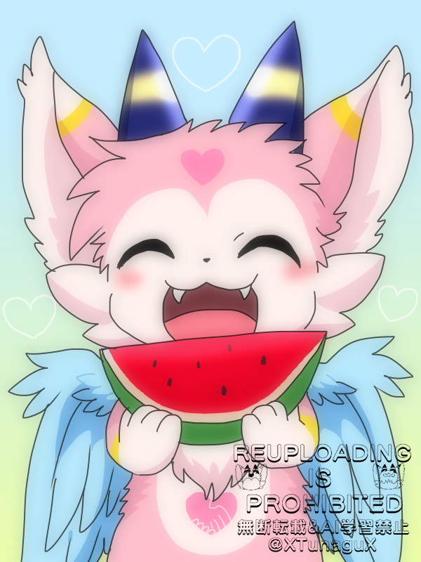 XTunaguX's tweet photo. 今日は  #スイカの日 なんだって！
甘くて水分たっぷり✨おいしいなぁ🍉

＃つなぐあーと https://t.co/Lyf1uk0DVJ
