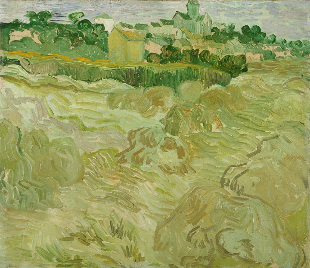 VanGoghTheLife's tweet photo. #VanGogh of the Day: Wheat Fields with Auvers in the Background, July 1890. Oil on canvas, 43 x 50 cm. Musée d’art et d’histoire, Geneva. https://t.co/bRPCrPkHxW