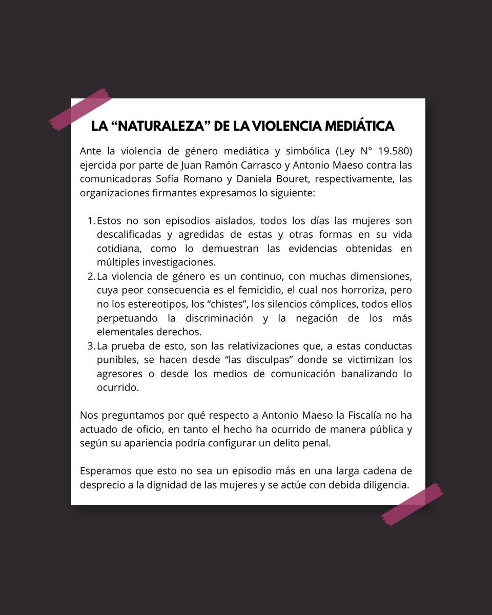 drasolesuarez's tweet photo. Violencia mediática 
Por qué no se actúa de oficio? https://t.co/Z6S5653WUl