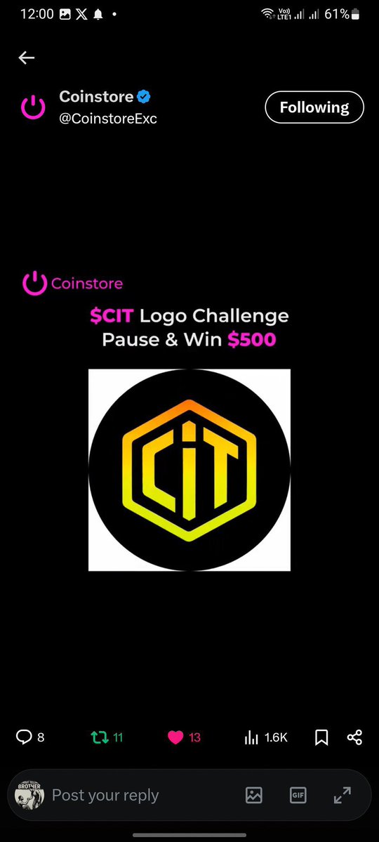 SoHee_binanc's tweet photo. @CoinstoreExc @CratD2C Caught the $CIT logo perfectly

Thank you #Coinstore for the opportunity.

Wooohooo! Done and thanks for this opportunity🚀🚀

@FlowersBipzzzz
@EthBipz
@dar_lious

UID : 36310276305083794 https://t.co/LucTa9445U