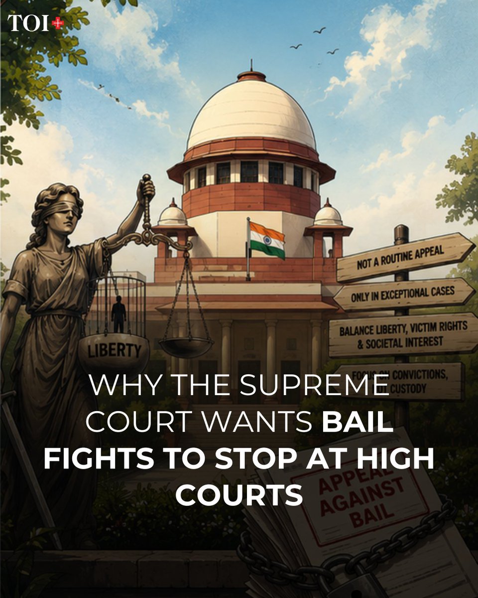 TOIPlus's tweet photo. While declining to cancel a bail order issued by Chhattisgarh High Court, the SC recently warned against a growing tendency of invoking Article 136, which grants the apex court special power to allow appeals against any judgment.

https://t.co/AT90YNGPfE https://t.co/xxYhwOvfb2