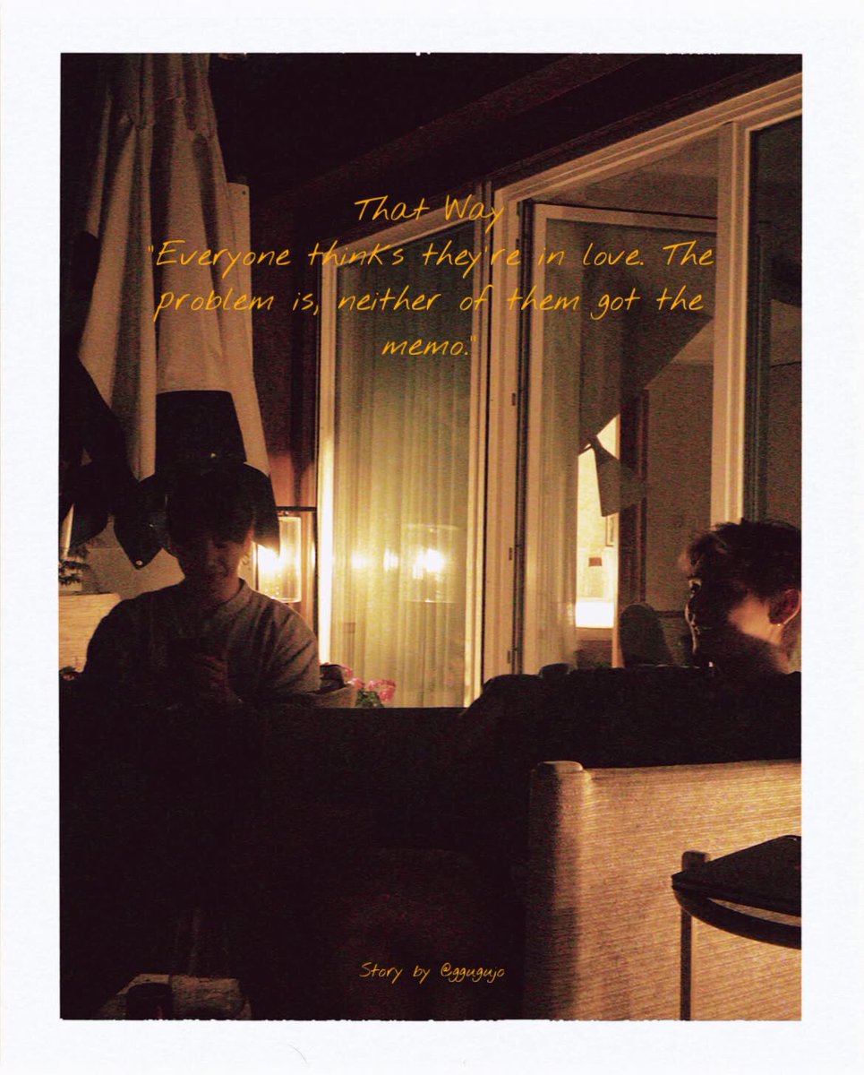 ggugujo's tweet photo. That Way | taekook local au 

"Everyone thinks they're in love. The problem is, neither of them got the memo."

Semua orang yakin mereka saling mencintai. Sayangnya, Arsenio dan Delana tampaknya belum menerima kabar itu. https://t.co/wSxmQzsh61