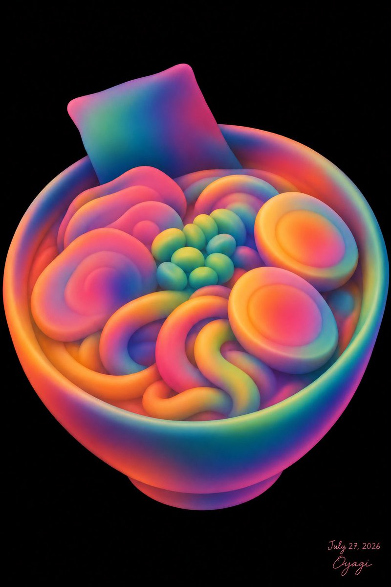 Neon Clay Rainbow Ramen Bowl