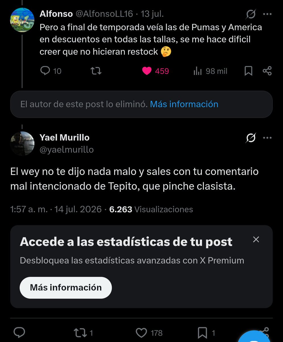 yaelmurillo's tweet photo. @Rojiblanca25MA Es una basura de persona, el otro día basureó a un usuario que le comentó respecto al tema de los restock de Nike y básicamente le quiso decir "Tu compras en Tepito, allá si hay". Ya borró su babosada https://t.co/zNoGeENzpi