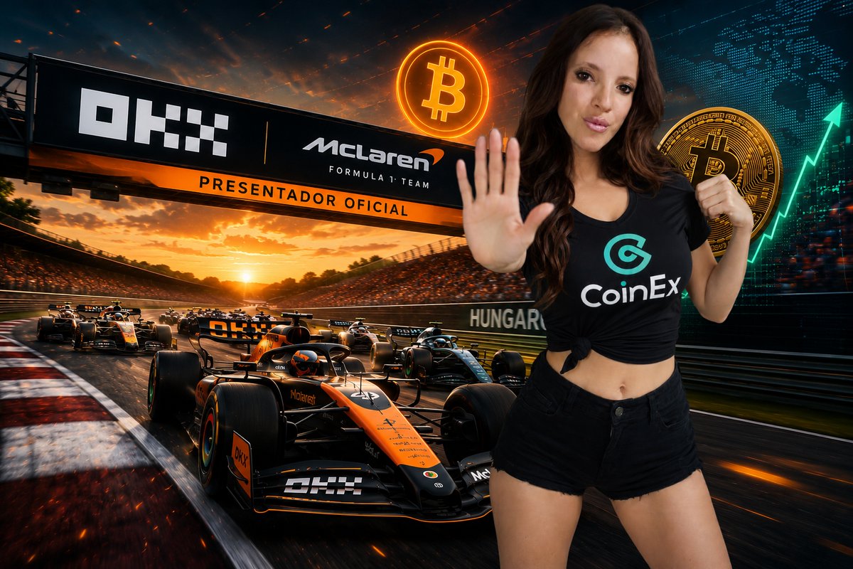 brisa_bit's tweet photo. Miren lo que está pasando en el Hungarian GP

Verstappen, Piastri, Norris y Hamilton pelean a full en el Hungaroring mientras las redes se encienden con la carrera.

Y hay un detalle que no pasa desapercibido: OKX, uno de los exchanges de criptomonedas más importantes del mundo, es el presentador oficial de esta fecha junto a McLaren.

No es casualidad. Las criptos llevan tiempo integrándose de forma seria a la Fórmula 1 a través de patrocinios relevantes y una presencia cada vez más visible.

Mientras Bitcoin se mantiene firme por encima de los 64.000 dólares y el mercado de memecoins muestra movimiento, incluso el deporte más tecnológico del planeta se suma a esta tendencia.

Al final, el mundo se está adaptando a las criptomonedas.

Ya no se trata solo de un activo digital, sino de una transformación cultural y económica que atraviesa distintos ámbitos

#HungarianGP #F1 #Crypto #Bitcoin #OKX #Web3
#CoinEx #CoinExCreator
Shared in collab with the CoinEx Creator Program
@CoinExCreators
@CoinExcom