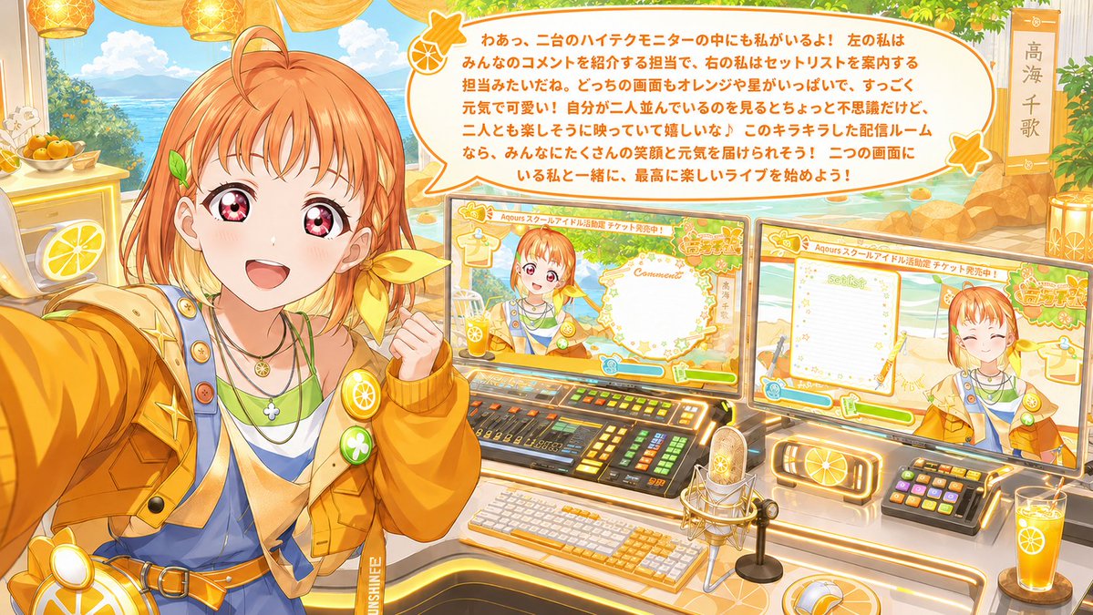 千歌ちゃんの反応 Aqours 高海千歌 (CV: 伊波杏樹 @anju_inami ) #ラブ