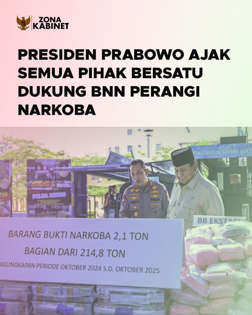 Citraqgeh's tweet photo. Dukungan penuh buat pemberantasan narkoba demi masa depan generasi muda. Semoga langkah ini membawa Indonesia makin dekat dengan Visi Indonesia Emas 2045. 🇮🇩
#PrabowoBerantasNarkoba https://t.co/5UHT5HS9Ub
