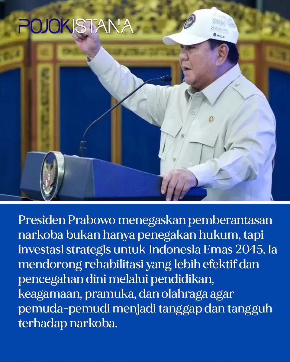 avenuAyat's tweet photo. Kemajuan bangsa membutuhkan SDM berkualitas. Upaya pencegahan dan pemberantasan narkoba menjadi salah satu aspek yang mendukung Visi Indonesia Emas 2045. #PrabowoBerantasNarkoba https://t.co/dGZM0DO0sU