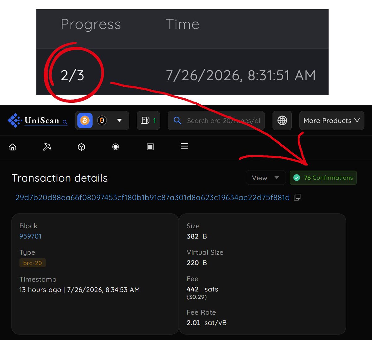 DomoDucks's tweet photo. Dear @lorenzonical,

Multiple people have reported that #InSwap's wrapping function for $ORDI (on @fractal_bitcoin) stopped working yesterday, and due to this malfunction, they've been waiting for almost 80 block confirmations to receive their wrapped $ORDI on #InSwap (and still haven't received it).