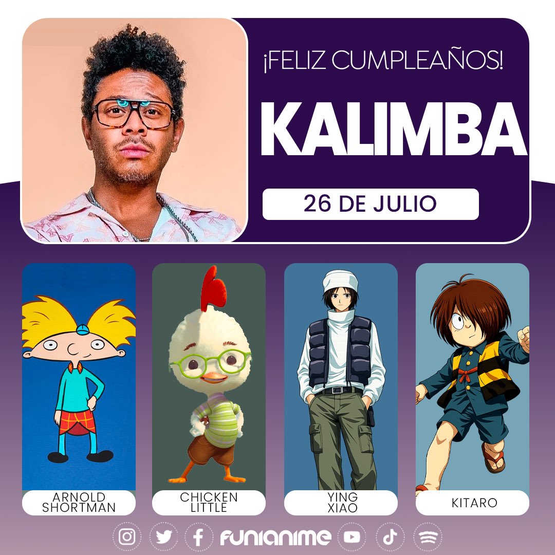 funianime's tweet photo. 🥳🎉¡Muchas felicidades al actor y cantante Kalimba por su cumpleaños!🎉🥳 https://t.co/KoDRKt85ca