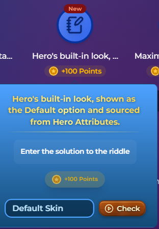 Moon11648255's tweet photo. @PawtatoFinance 
Hero's built-in look, shown as the Default option and sourced from Hero Attributes.
answ: Default Skin https://t.co/Cl1FgAx16P