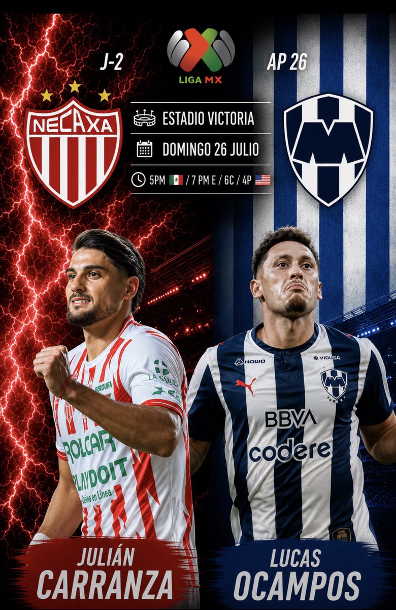 BenditaLMX's tweet photo. Se cierra la Jornada 2 🔥

Necaxa vs Monterrey
Pachuca vs Queretaro

#J2 #AP26 #NECMTY #PACQRO https://t.co/4pze08nCy6