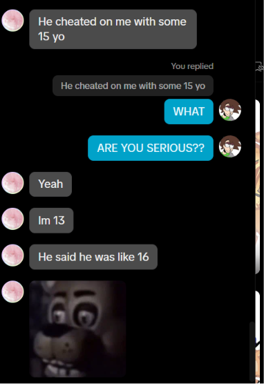 wiinqless_'s tweet photo. @randxmuserx get my goat out of your fucking mouth you dumbasss pedo LARP LARP LARP LARP LARP LARP https://t.co/mZLL49h5wC