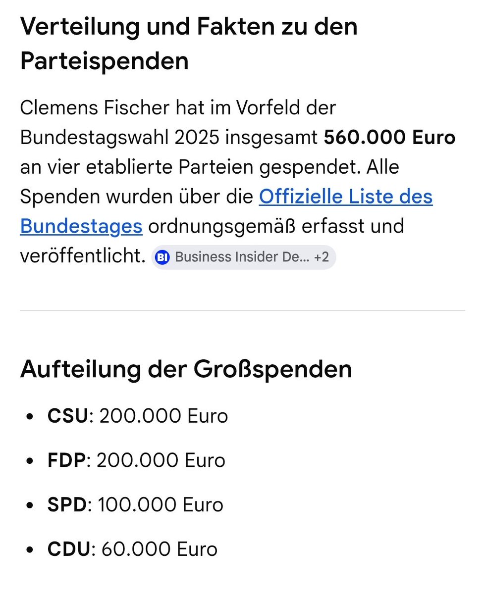 Volker_Pudt's tweet photo. Weil er zusätzlich viel Geld in CSU, CDU, SPD und FDP(lol) investierte

#Lexfischer https://t.co/lERcd8KZy0