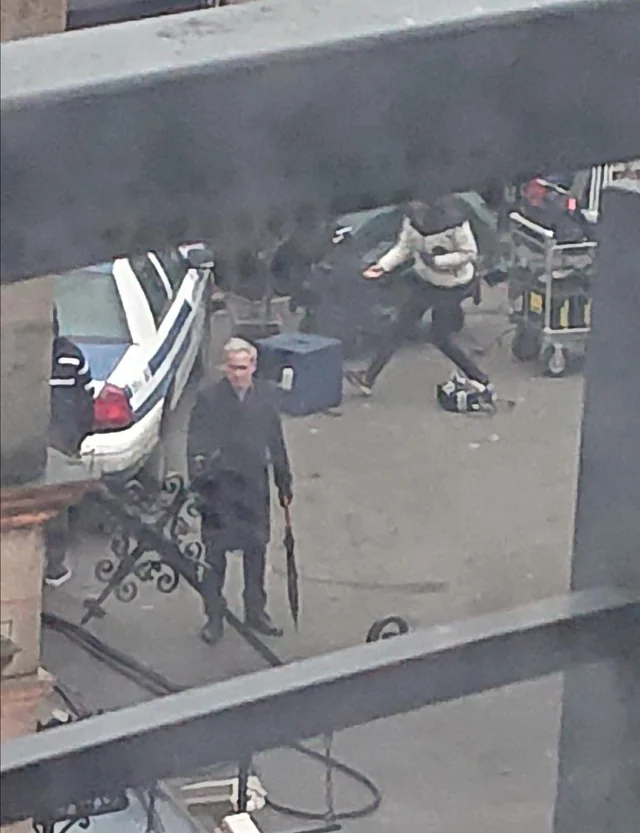 THECRIMESAGA's tweet photo. remember when the very early set photos of part 1 were coming out and people thought this guy was penguin https://t.co/QgUPzFZzA6