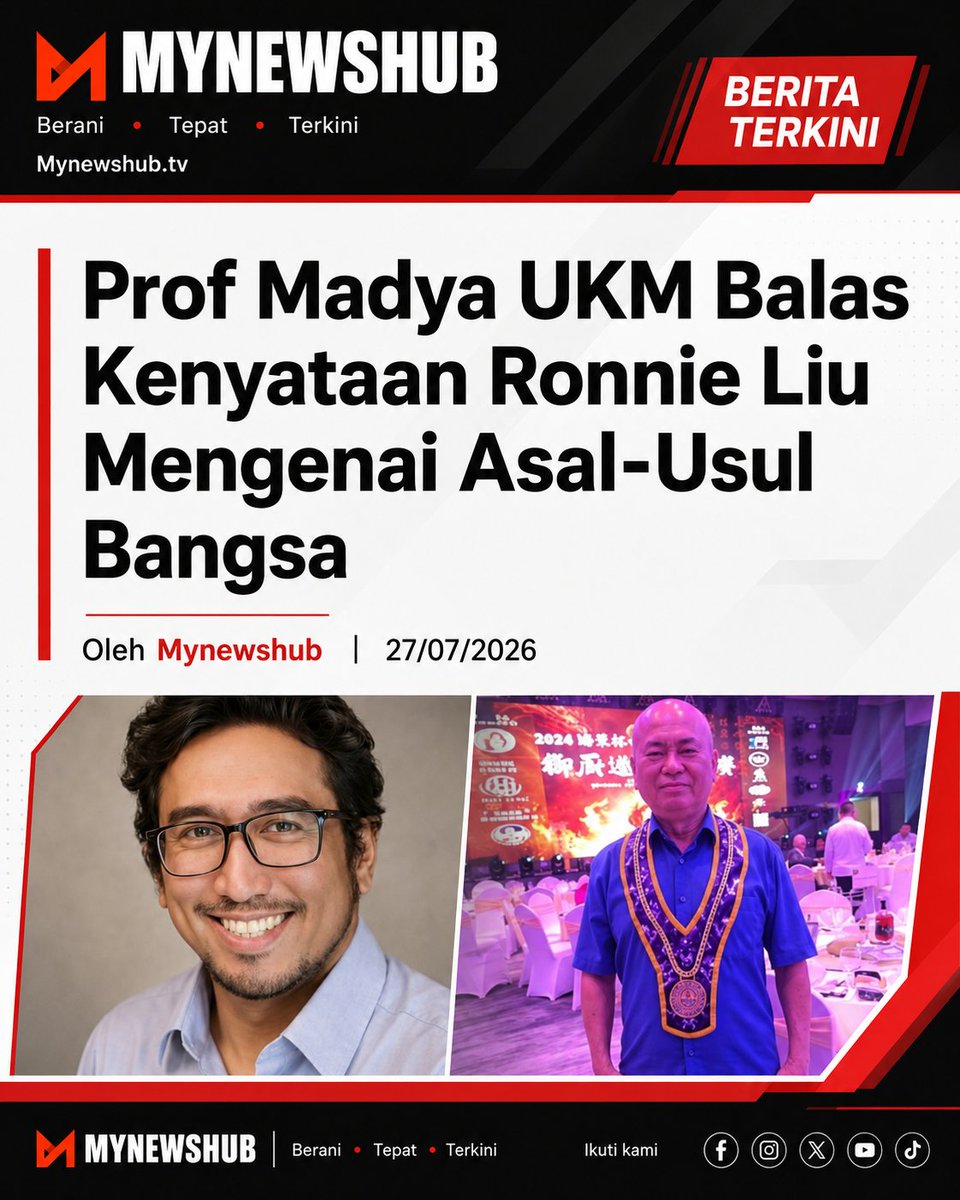mynewshub's tweet photo. Prof Madya UKM Balas Kenyataan Ronnie Liu Mengenai Asal-Usul Bangsa

Oleh Mynewhub 

KUALA LUMPUR – Prof Madya Fakulti Undang-Undang Universiti Kebangsaan Malaysia (UKM), Prof Madya Dr Shahrul Mizan Ismail membalas kenyataan bekas Exco Kerajaan Negeri Selangor, Ronnie Liu Tian Khiew yang mendakwa hanya Orang Asli berasal dari tanah ini, manakala kaum lain berasal dari luar.

Beliau menyifatkan dakwaan itu sebagai penyederhanaan melampau terhadap sejarah manusia, pembentukan bangsa dan perkembangan tamadun di Alam Melayu yang tidak berasaskan penelitian sejarah yang cermat.

Menurutnya, persoalan asal-usul sesuatu masyarakat perlu dilihat dalam konteks wilayah, tempoh masa dan maksud sebenar “asal” kerana perpindahan serta percampuran masyarakat merupakan proses biasa dalam sejarah manusia.

Dr Shahrul Mizan berkata, sejarah Melayu, institusi pemerintahan, bahasa, adat dan tamadun Melayu telah berakar di rantau ini sejak berabad-abad lalu dan tidak boleh dinafikan hanya melalui naratif asal-usul yang sempit.

Berikut kenyataan penuh beliau seperti yang di muat naik di akaun media sosial Shahrul Mizan Ismail:

Dakwaan Ronnie Liu bahawa “hanya Orang Asli berasal dari tanah ini”, manakala semua kaum lain, termasuk Melayu, berasal dari luar bukan rumusan sejarah yang cermat dan berilmu. Sebaliknya ia adalah satu bentuk penyederhanaan melampau terhadap sejarah manusia, pembentukan bangsa dan perkembangan tamadun di Alam Melayu.

Pertama, apakah maksud “berasal dari luar”? Luar Semenanjung? Luar Malaysia yang hanya dibentuk pada tahun 1963? Luar Alam Melayu? Atau luar Asia Tenggara?

Sesuatu kenyataan mengenai asal-usul tidak mempunyai nilai ilmiah jika wilayah rujukan, tempoh masa dan maksud “asal” tidak ditetapkan. Jika sejarah manusia diundur cukup jauh, hampir semua masyarakat pernah berpindah, bercampur dan menyerap unsur masyarakat lain. Perpindahan purba tidak dengan sendirinya menjadikan sesuatu bangsa “pendatang” dalam pengertian politik semasa.

Penyelidikan genom terhadap masyarakat Melayu sendiri menemukan percampuran beberapa unsur keturunan, antaranya Austronesia dan Melayu Proto. Namun, dapatan itu tidak merumuskan bahawa orang Melayu ialah orang asing di Semenanjung. Sebaliknya, ia menunjukkan bahawa pembentukan sesuatu bangsa merupakan proses sejarah yang panjang, bukannya ujian “ketulenan darah”.

Kedua, Ronnie mencipta pemisahan yang mengelirukan antara “Orang Asli” dengan “Melayu”. Orang Asli bukan satu kelompok yang seragam. JAKOA membahagikan masyarakat Orang Asli kepada Negrito, Senoi dan Melayu Proto yang merangkumi 18 suku. JAKOA sendiri menerangkan bahawa sebahagian masyarakat Melayu Proto mempunyai persamaan tertentu dengan orang Melayu.

Hal ini tidak bererti bahawa semua orang Melayu ialah Orang Asli menurut undang-undang. Maksudnya, sejarah penduduk Semenanjung jauh lebih rumit daripada gambaran Ronnie bahawa pada suatu ketika terdapat “Orang Asli”, kemudian semua orang Melayu datang sebagai orang luar.

Ketiga, sejarah Melayu tidak bermula pada tahun 1957. Kesultanan Melayu, bahasa Melayu, undang-undang adat, institusi pemerintahan dan rangkaian perdagangan Melayu telah berakar di rantau ini berabad-abad sebelum terbentuknya sempadan Malaysia dan Indonesia. UNESCO sendiri mengiktiraf sejarah Melaka yang berpunca daripada Kesultanan Melayu abad ke-15.

Perpindahan orang Minangkabau, Bugis, Jawa, Aceh atau kelompok serumpun lain dalam lingkungan Alam Melayu tidak boleh disamakan secara mudah dengan penghijrahan antara negara moden. Sempadan negara yang ada sekarang muncul jauh kemudian.
Keempat, kedudukan orang Melayu dalam Perlembagaan tidak bergantung pada teori darah atau siapa yang tiba dahulu. Perkara 160(2) mentakrifkan “Melayu” berdasarkan agama Islam, penggunaan bahasa Melayu, adat Melayu serta syarat kelahiran, domisil dan keturunan. Perlembagaan tidak mengenakan ujian DNA.

Perkara 153 pula memerintahkan supaya kedudukan istimewa orang Melayu serta anak negeri Sabah dan Sarawak dipelihara,