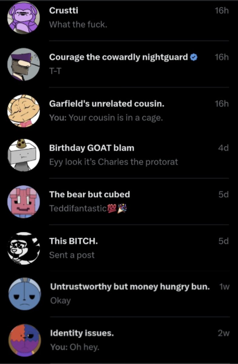 protoratk8t's tweet photo. Ight here's the list of nicknames i gave too everyone.
(Ignore my creator they owe me my voice.) https://t.co/5PprmMz3dY