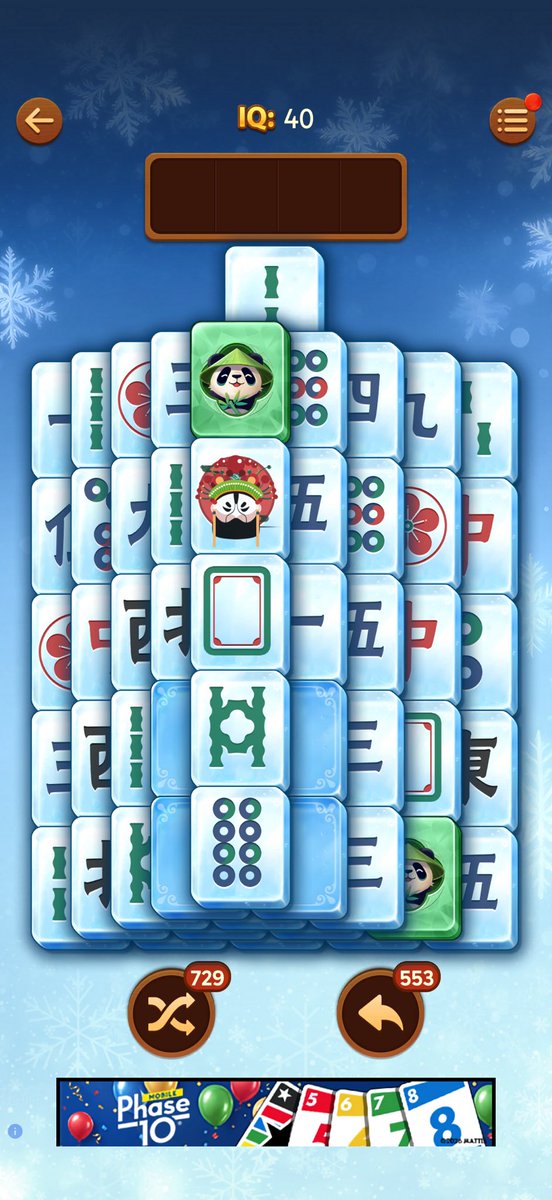 stockwizard1000's tweet photo. @befla143718 Seriously??  Not 1 match available at all??  What a great game…hey…match 2 tiles, even though you CANNOT!!   Deletes the game after this level.  Stupid. https://t.co/t3mRwovuA0