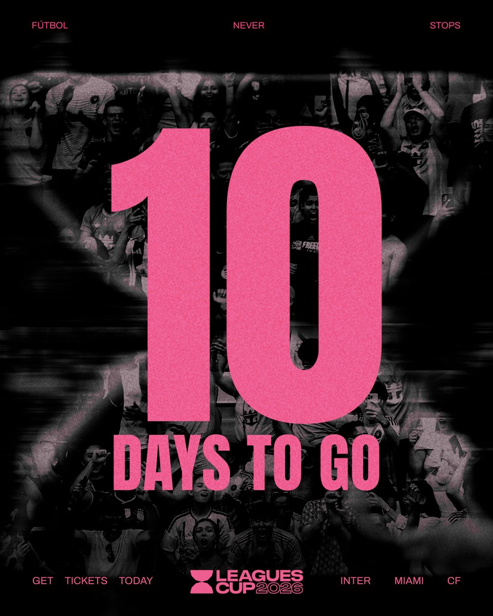 InterMiamiCF's tweet photo. The countdown is 🔛

Get your tickets today: https://t.co/uUff5D5QaI https://t.co/AqUbDppRu9