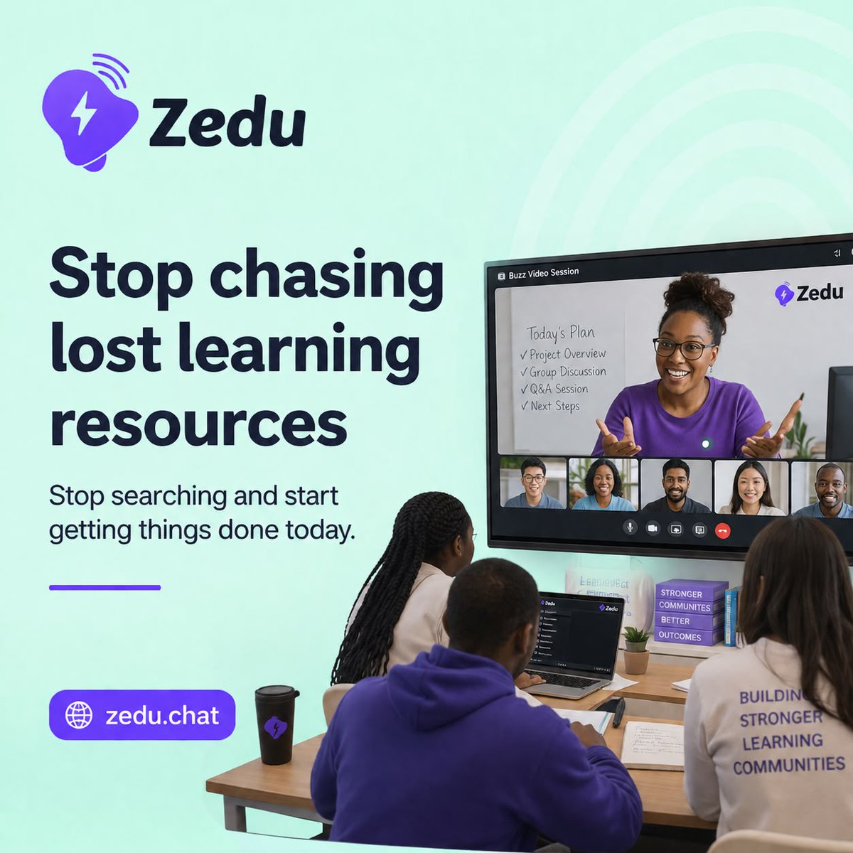 ZeduOfficial's tweet photo. Your course files, video links, and chat messages are scattered across different apps.

Zedu brings everything together in one workspace built for learning communities.

Try it for free at https://t.co/KEXq3bSazd 
#edtech #onlinelearning #teachingtools #bootcamp https://t.co/hnBYMju1Od