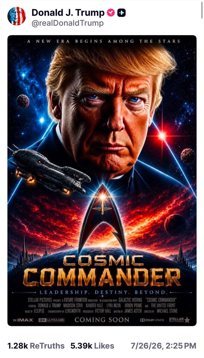 PaulGoldEagle's tweet photo. DJT just told the world HE IS THE COMMANDER OF THE GALACTIC ALLIANCE 🔥🌹🔥 https://t.co/ddWkanNsy6