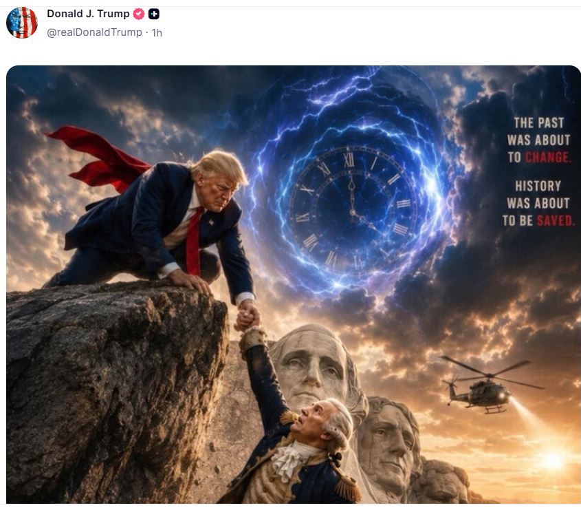 Golden_Phoenix's tweet photo. Trump is the fakest president in history. Fake promises, fake wins, fake golden age, fake AI images. That's his legacy. https://t.co/zp87vMJxUl