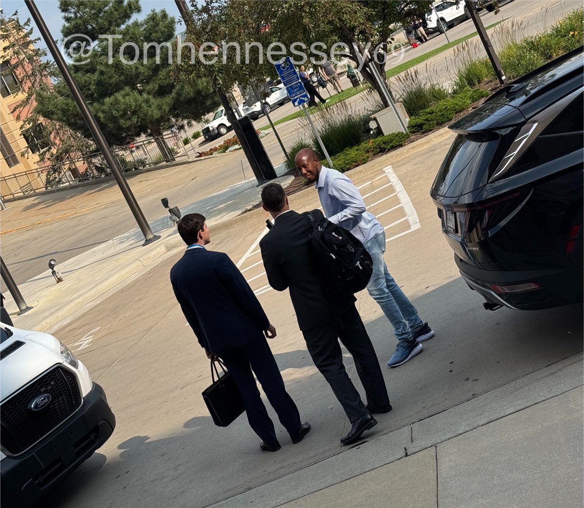 Tomhennessey69's tweet photo. @MattWalshBlog Here’s one of many photos and videos I took @MattWalshBlog. They talked for at least 5 minutes, smiling and just chumming it up outside the courthouse. https://t.co/G2PBiZ7yhy