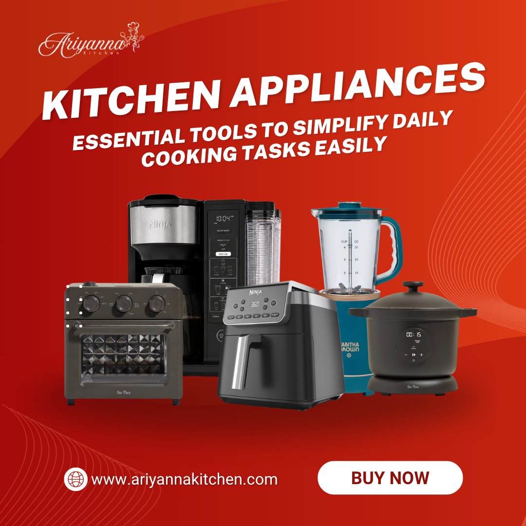 AriyannaKitchen's tweet photo. Cook smarter with kitchen appliances designed to make everyday cooking easier. 🍳☕

Discover trusted kitchen essentials and find your next favorite appliance at Ariyanna Kitchen.

🌐 https://t.co/CQsoe00yOD

#KitchenAppliances #KitchenEssentials #HomeChef #CookingAtHome #KitchenGoals #AirFryer #CoffeeMaker #Blender #KitchenInspiration #AriyannaKitchen