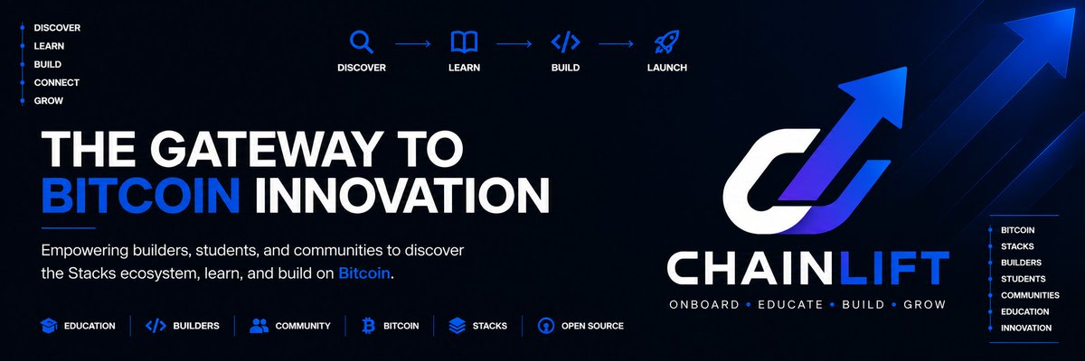 Chainlift_'s tweet photo. We're building in public.
If you're passionate about Bitcoin, Stacks, education, or onboarding, we'd love your feedback.
What would make your first experience with the Stacks ecosystem easier?
#ChainLift #Stacks #Bitcoin #BuildOnBitcoin #Web3 https://t.co/6iK4xI6qLZ